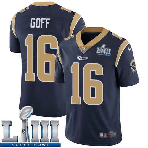 Men Los Angeles Rams #16 Goff Dark blue Nike Vapor Untouchable Limited 2019 Super Bowl LIII NFL Jerseys->los angeles rams->NFL Jersey